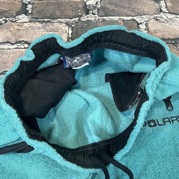 Vintage Polaris Polartec Blue Teal Fleece Sweatpants Snowmobile USA RARE Size M - Picture 9 of 13